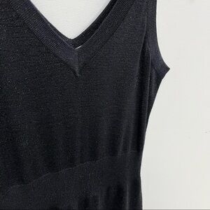 Vintage Wool Blend Black Metallic Dress